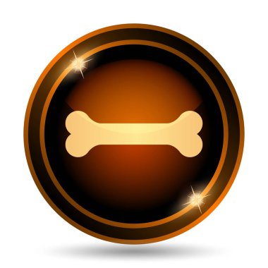 Kemik simgesi. Beyaz arka plan üzerinde Internet düğmesi