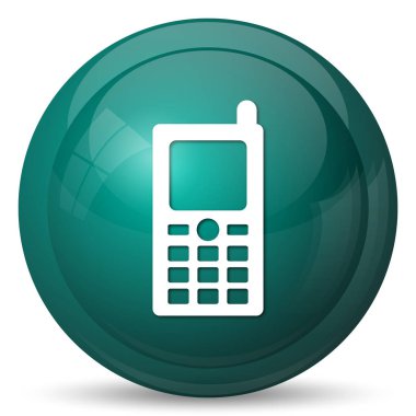 Hareket eden telefon simgesi. Beyaz arka plan üzerinde Internet düğmesi