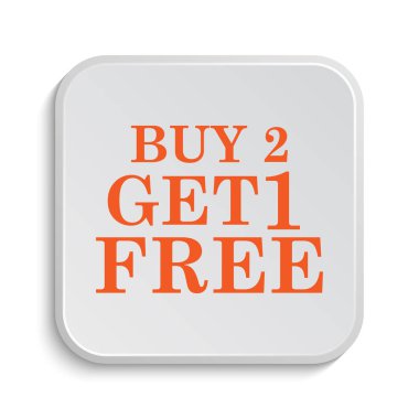 Satın 2 al 1 ücretsiz teklif simgesi. Beyaz arka plan üzerinde Internet düğmesi