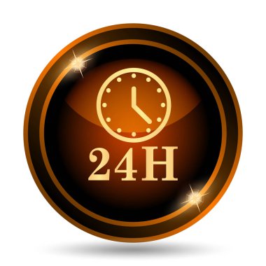 24h saat simgesi. Beyaz arka plan üzerinde Internet düğmesi