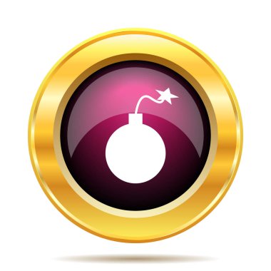 Bomba simgesi. Beyaz arka plan üzerinde Internet düğmesi