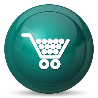 Alışveriş sepeti simgesi. Beyaz arka plan üzerinde Internet düğmesi