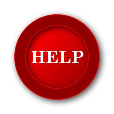 Yardım simgesi. Beyaz arka plan üzerinde Internet düğmesi.