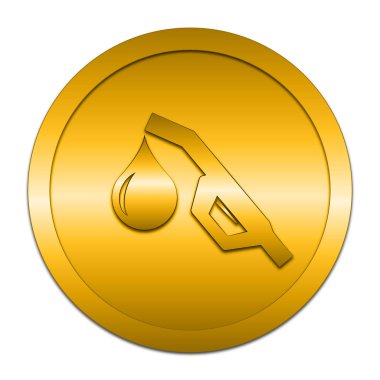 Benzin pompa meme simgesi. Beyaz arka plan üzerinde Internet düğmesi.