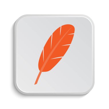 Tüy simgesi. Beyaz arka plan üzerinde Internet düğmesi