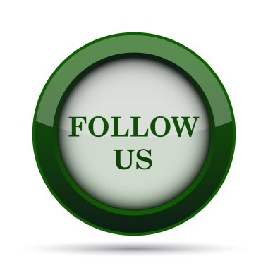 Bizi simgesi izleyin. Beyaz arka plan üzerinde Internet düğmesi.