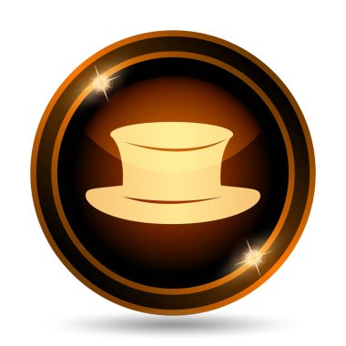 Şapka simgesi. Beyaz arka plan üzerinde Internet düğmesi