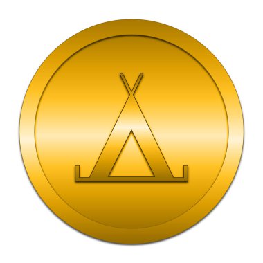 Çadır simgesi. Beyaz arka plan üzerinde Internet düğmesi.