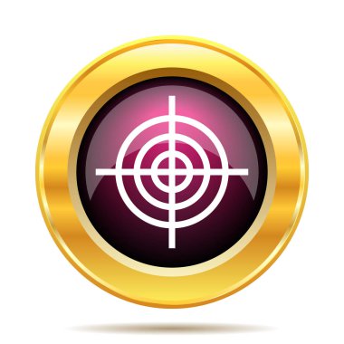 Hedef simgesi. Beyaz arka plan üzerinde Internet düğmesi
