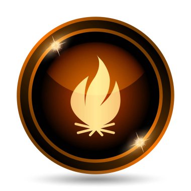Yangın simgesi. Beyaz arka plan üzerinde Internet düğmesi