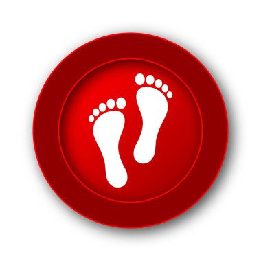 Ayak yazdırma simgesi. Beyaz arka plan üzerinde Internet düğmesi.