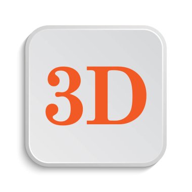 3D simgesi. Beyaz arka plan üzerinde Internet düğmesi