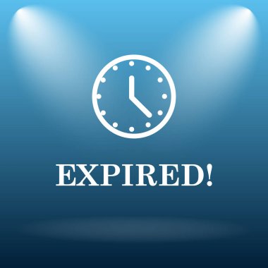 Süresi dolan simgesi. Mavi arka plan Internet düğmesini.