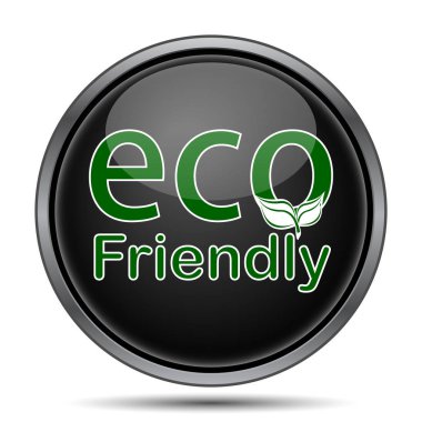 Eco dostu simgesi. Beyaz arka plan üzerinde Internet düğmesi