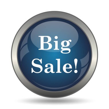 Büyük satış simgesi. Beyaz arka plan üzerinde Internet düğmesi