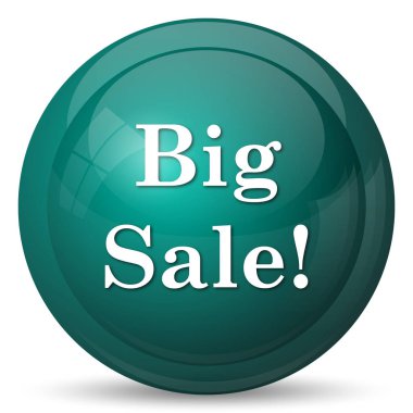 Büyük satış simgesi. Beyaz arka plan üzerinde Internet düğmesi