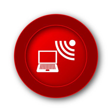 Kablosuz dizüstü simgesi. Beyaz arka plan üzerinde Internet düğmesi.