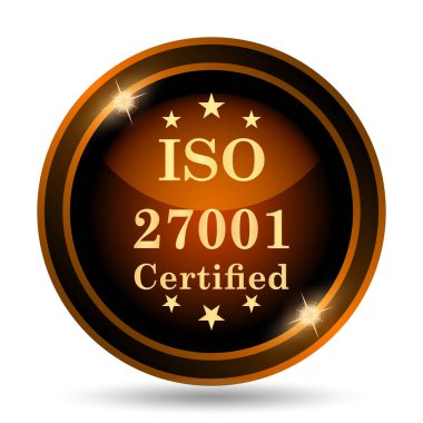 ISO 27001 simgesi. Beyaz arka plan üzerinde Internet düğmesi