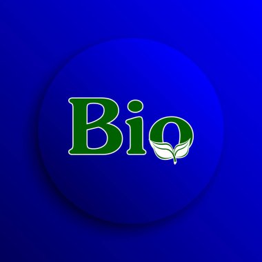 Biyo simgesi. Mavi arka plan Internet düğmesini