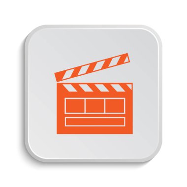 Film simgesi. Beyaz arka plan üzerinde Internet düğmesi