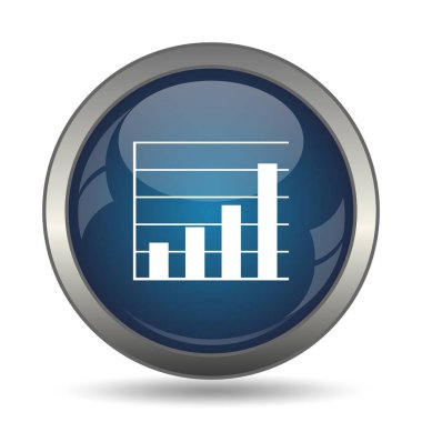 Grafik barlar simgesi. Beyaz arka plan üzerinde Internet düğmesi