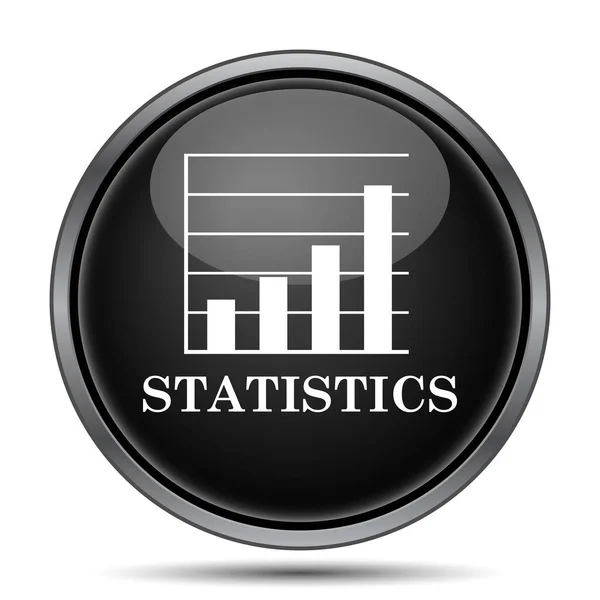 Statisztikák Ikonra Internet Gomb Fehér Háttér — Stock Fotó
