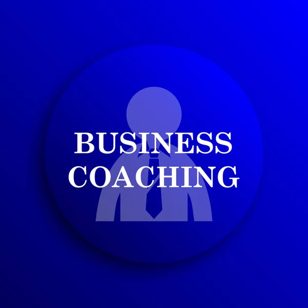 ビジネス コーチング アイコン 青色の背景のインター ネット ボタン — ストック写真