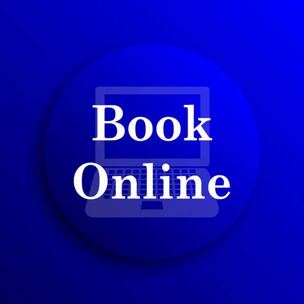 Онлайн Значок Книги Інтернет Кнопки Синьому Фоні — стокове фото