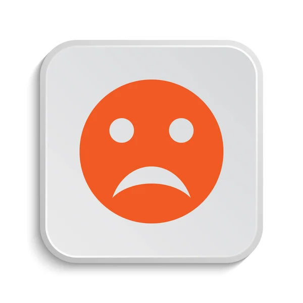 Печальная Икона Улыбки Кнопка Интернет Белом Фоне — стоковое фото