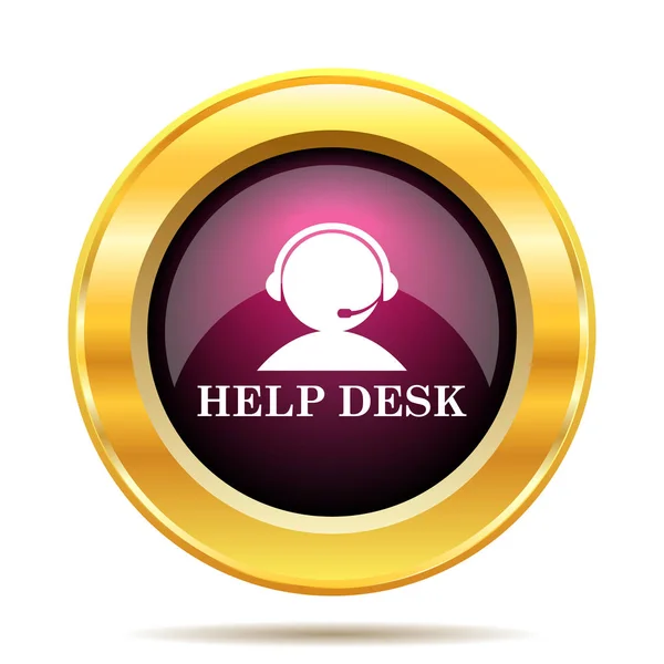 Icona Dell Helpdesk Pulsante Internet Sfondo Bianco — Foto Stock