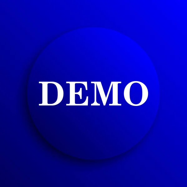 Demo Pictogram Internet Knop Blauwe Achtergrond — Stockfoto