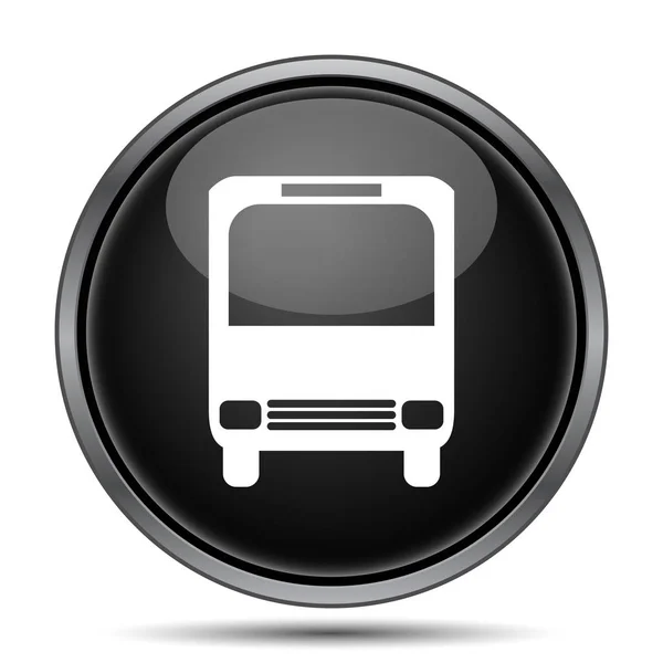 Ícone Autocarro Botão Internet Fundo Branco — Fotografia de Stock