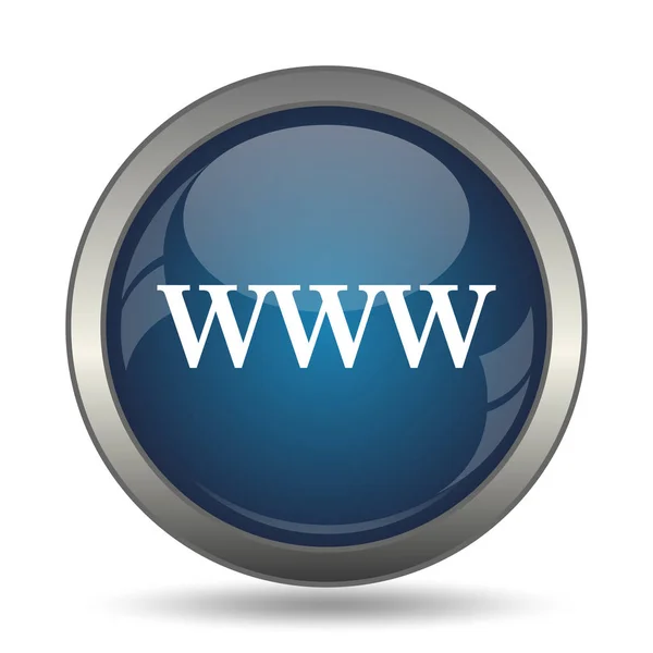 Ikona Www Internet Tlačítko Bílém Pozadí — Stock fotografie