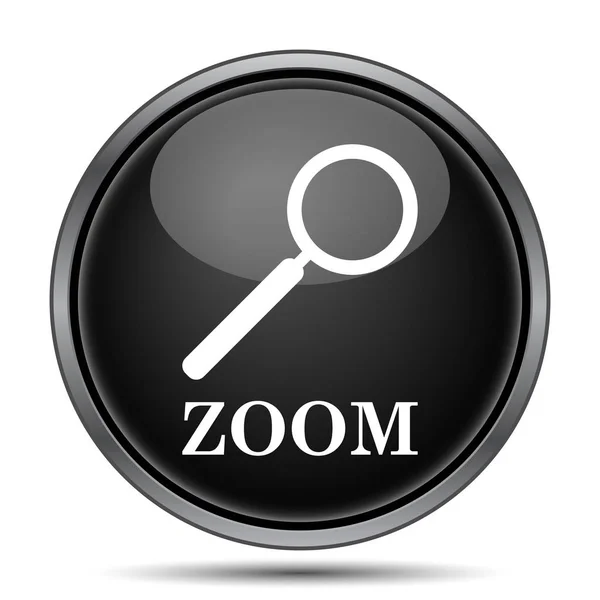 Zoom Com Ícone Lupa Botão Internet Fundo Branco — Fotografia de Stock