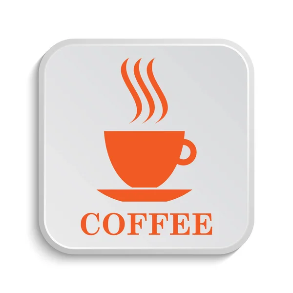 Kaffekopp Ikonen Internet Knappen Vit Bakgrund — Stockfoto