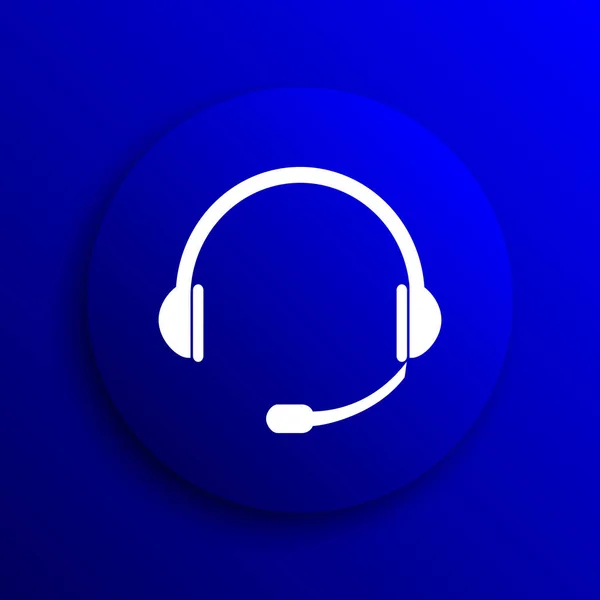 Headphones Icon Internet Button Blue Background — Stock Photo, Image