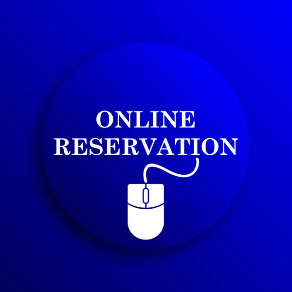 Online Reservierung Symbol Internet Taste Auf Blauem Hintergrund — Stockfoto