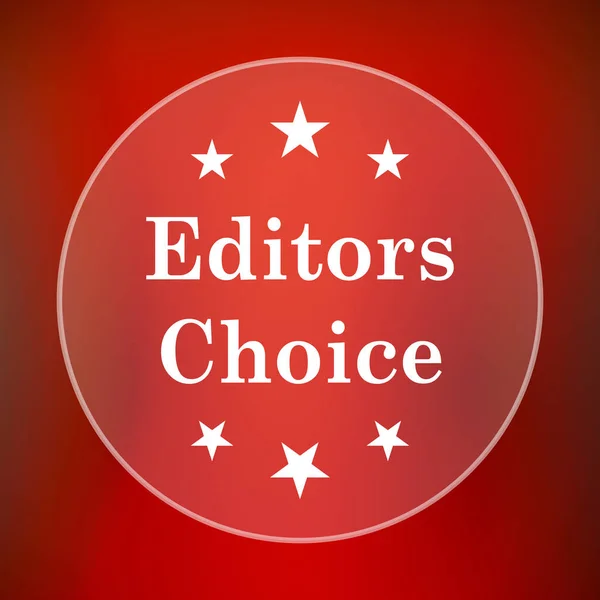 Editors choice icon. Internet button on red background