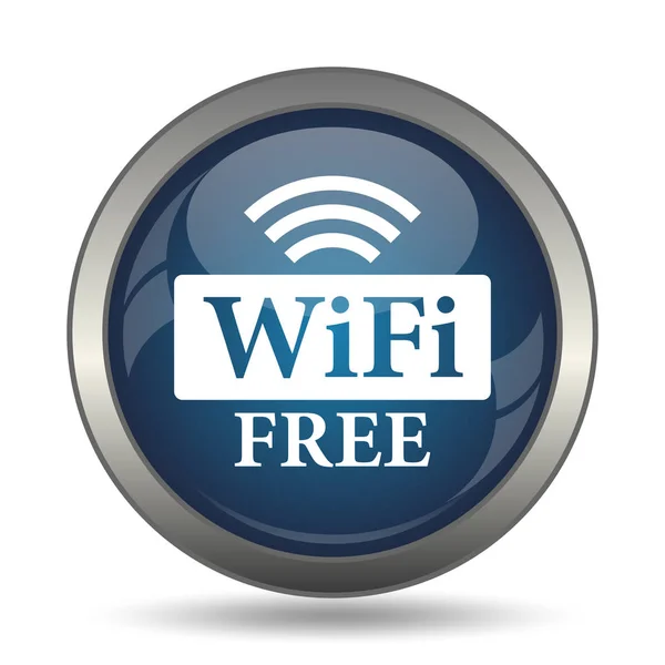 Wifi 無料アイコン 白い背景の上のインター ネット ボタン — ストック写真