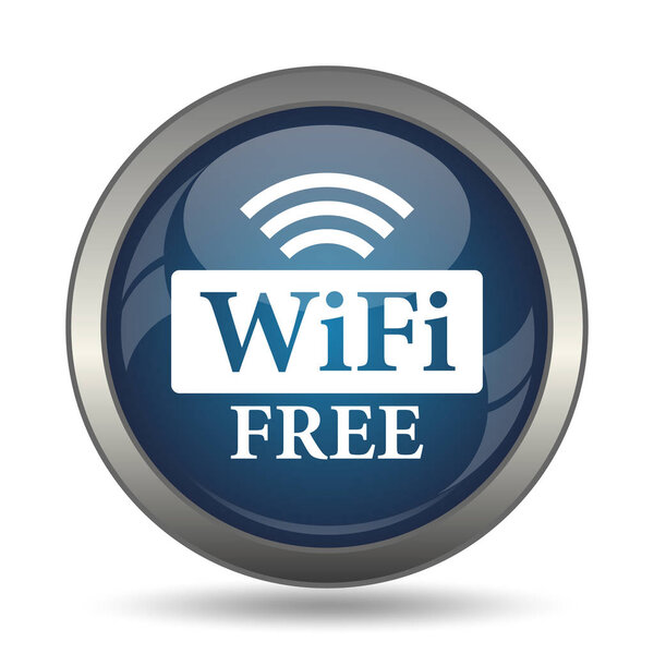 WIFI free icon. Кнопка Интернет на белом фоне
