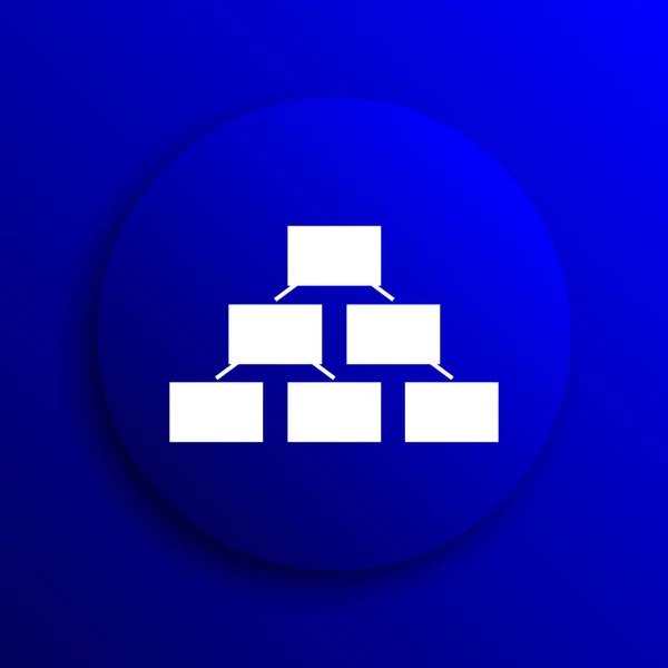 Οργανόγραμμα Εικονίδιο Κουμπί Internet Μπλε Φόντο — Φωτογραφία Αρχείου