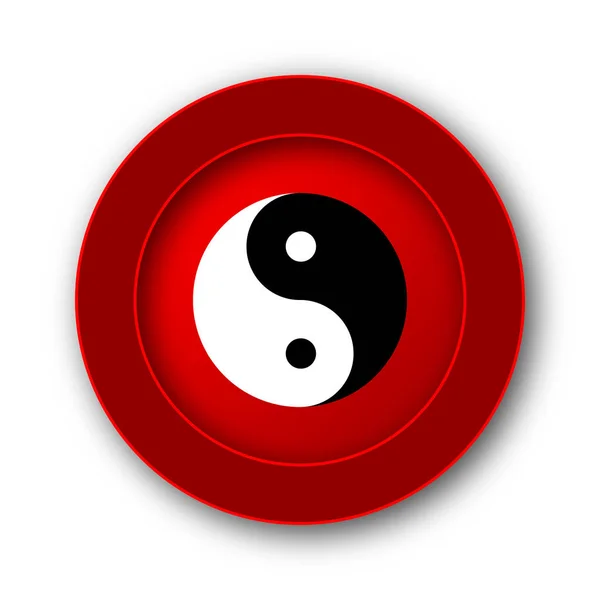 Ying Yang Pictogram Internet Knop Witte Achtergrond — Stockfoto