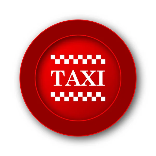 Taksi Simgesi Beyaz Arka Plan Üzerinde Internet Düğmesi — Stok fotoğraf