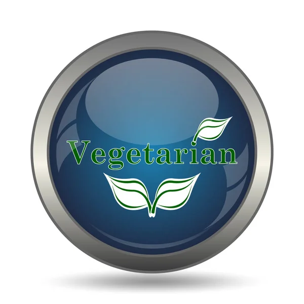 Vegetarisk Ikonen Internet Knappen Vit Bakgrund — Stockfoto