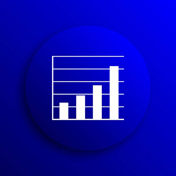 グラフのバーのアイコン 青色の背景のインター ネット ボタン — ストック写真