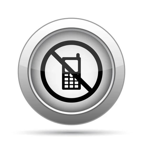 Ícone Telefone Celular Restrito Botão Internet Fundo Branco — Fotografia de Stock