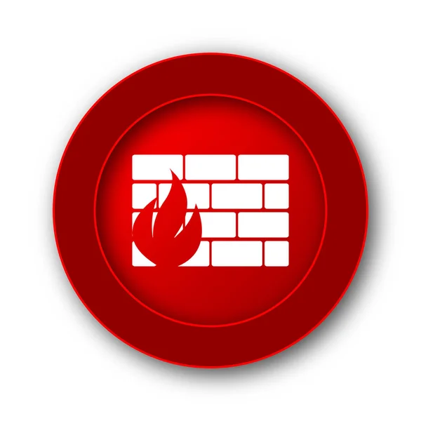 Ícone Firewall Botão Internet Fundo Branco — Fotografia de Stock