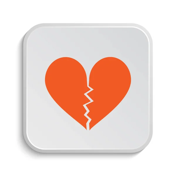 Broken Heart Icon Internet Button White Background — Stock Photo, Image