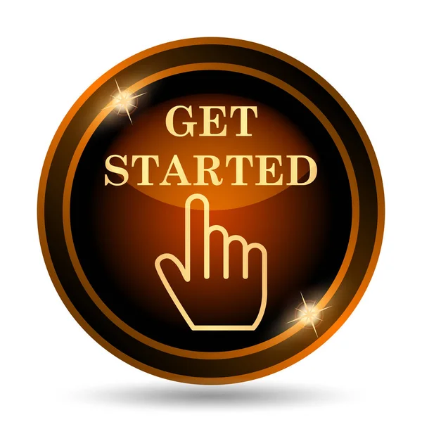 Get started icon. Internet button on white background