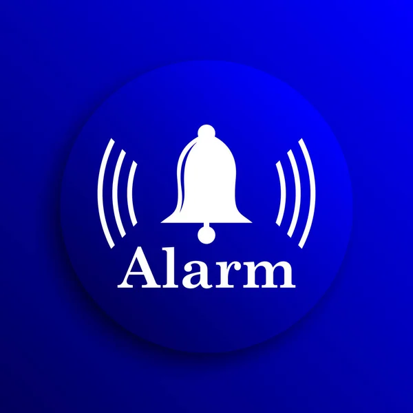 Alarm icon. Internet button on blue background